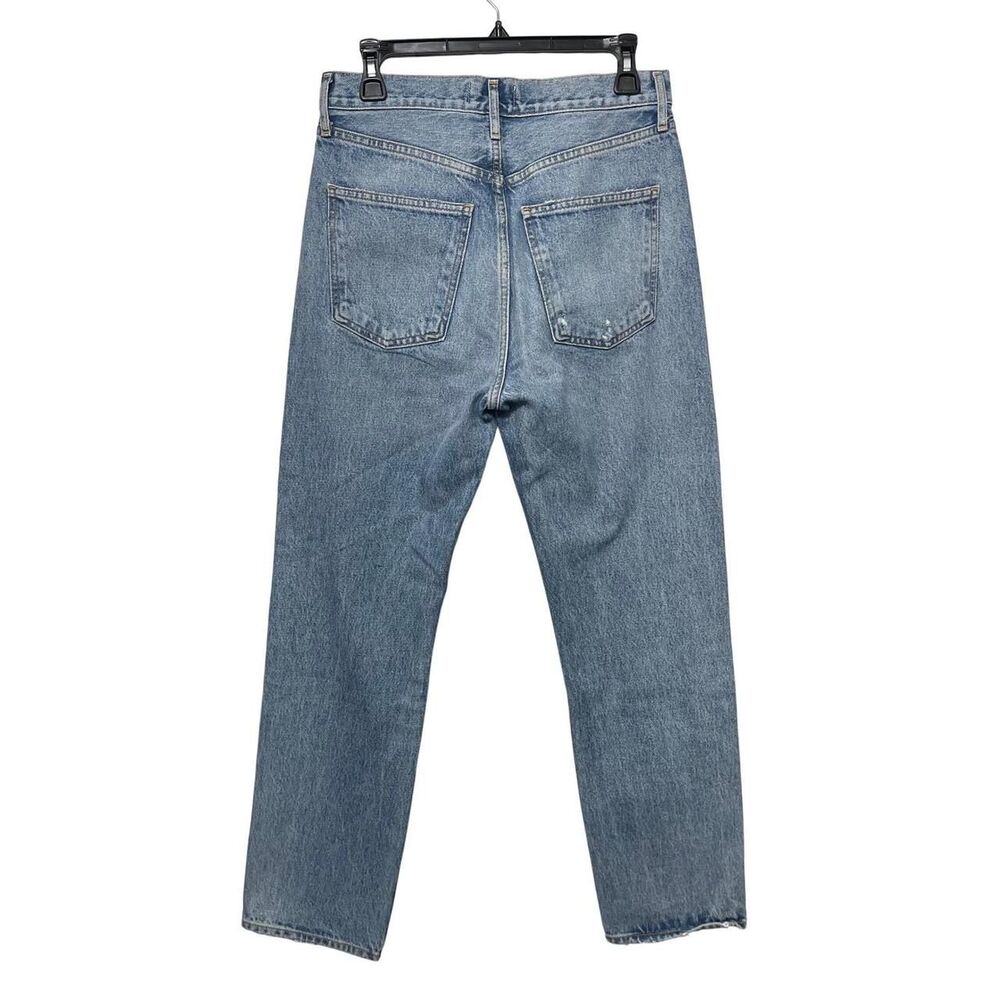 Agolde 90's Pinch Waist High-rise Straight Leg Distressed Jeans Blue Wash 26 - Picture 4 of 8